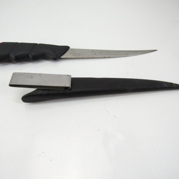 Floating Filet Knife with Plastic Sheath and Orange Location Bulb 10 1/2 Inch - Picture 6 of 7
